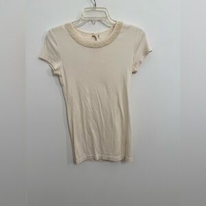 Caslon white beaded neckline top.